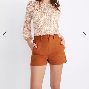 Madewell high-rise camp shorts - burnt orange - L
